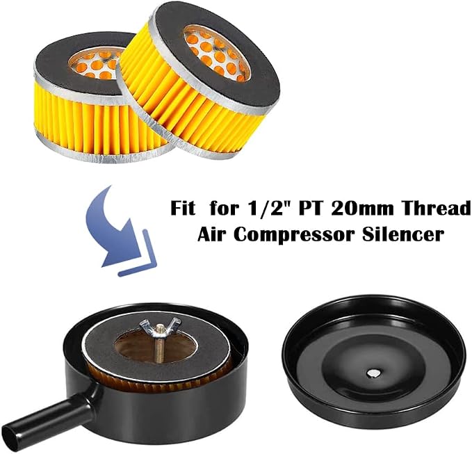 4PCS Air Compressor Intake Paper Filter Elements Piston Type Replacement Filter - Image 4