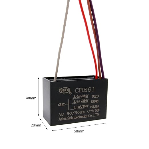 CBB61 Capacitor 4uf+4.5uf+5uf 350V AC Ceiling Fan 4 Wire 50/60Hz - Image 2