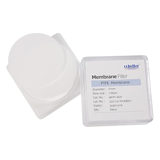 100 Pieces/Pack PTFE Membrane Filters Lab Disc Hydrophobic Filter 47mm Diameter by COBETTER