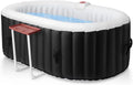Edostory Hot Tub Inflatable Portable Oval Spa 2 Person Hot Tub with 90 Bubble Jets, Cover, Filter Cartridges, Pump, Black