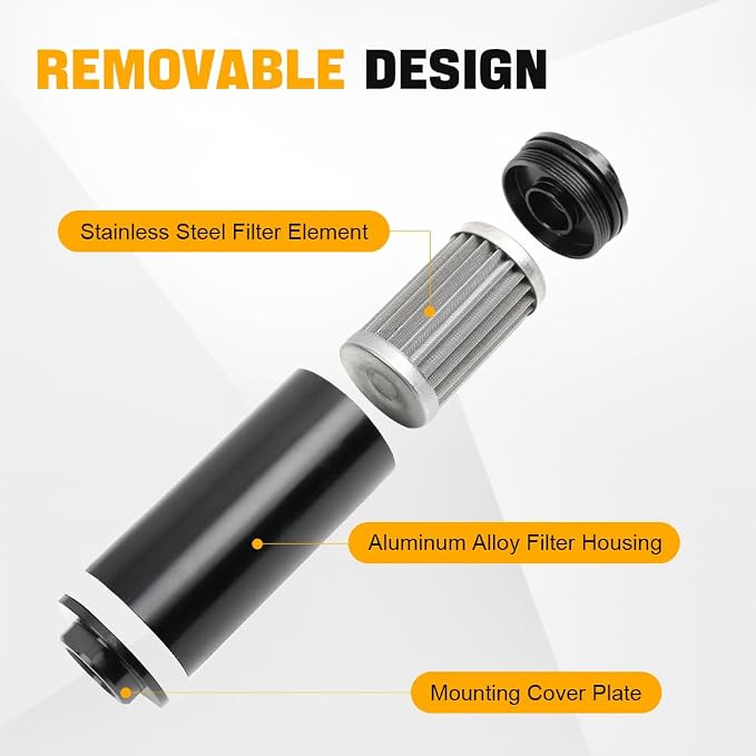 BARTOO Universal 50MM 100 Micron Inline Fuel Filter - Image 2