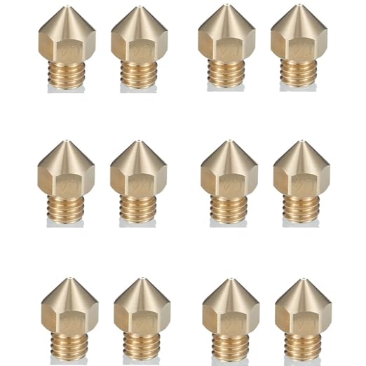 12Pcs CR-10S Pro Nozzles 0.4mm, M6 CR-10S Pro 3D Printer Nozzles, CR-10S Pro by TIEXYE