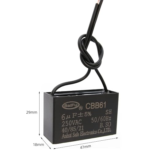 CBB61 Capacitor 6uf 250V AC Ceiling Fan 2 Wire 50/60Hz - Image 2