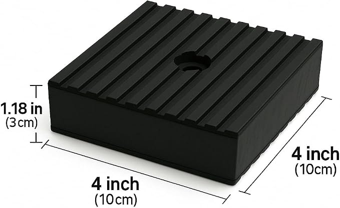 4 Pack Heavy-Duty Anti-Vibration Pads – Solid Rubber 4"x4"x1" | Noise Dampening - Image 2