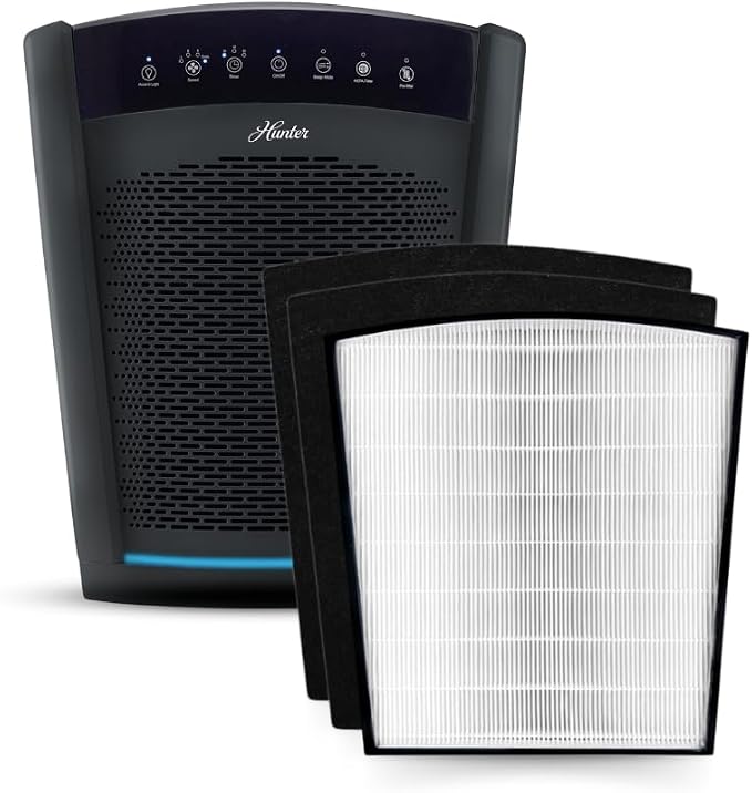 Hunter HP850 Air Purifiers for Home Large Room and Bedroom. True HEPA Air by HunterFanCompany