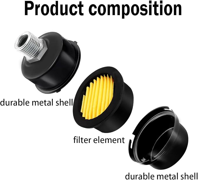 2pcs 1/2" Thread Air Compressor Silencer, Air Compressor Intake Filter Sound - Image 2