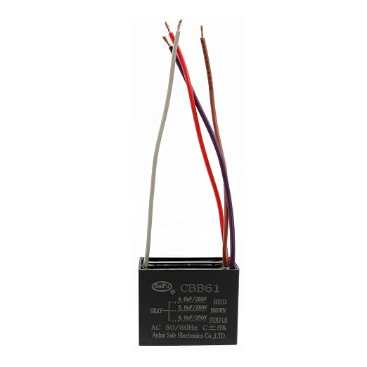 CBB61 Capacitor 4uf+5uf+6uf 250V AC Ceiling Fan 4 Wire 50/60Hz by AKZYTUE