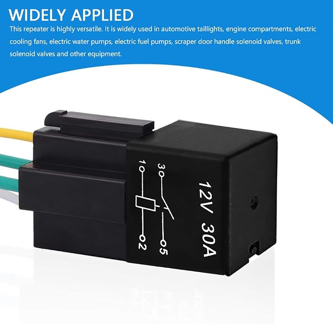 4-Pack 4 Pin 12V 30A Multi-Purpose Automotive Relay, Heavy Duty Stable Relay - Image 7