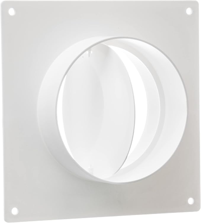 Duct Connector Flange with Backdraft Damper – Plastic Round Vent Pipe Adapter – by LIRAST
