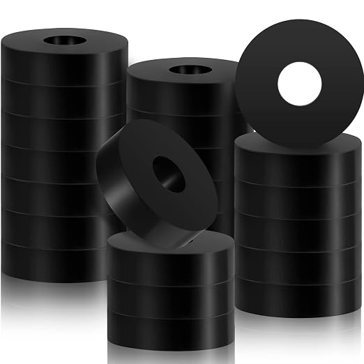 32 Pcs Rubber Isolation Pads Thick Rubber Washers 1.5 Inch OD 0.5 Inch ID 0.4'' by Treela
