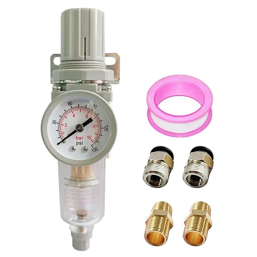 1/4" NPT Air Filter Pressure Regulator Combo Water Separator by Qolekog