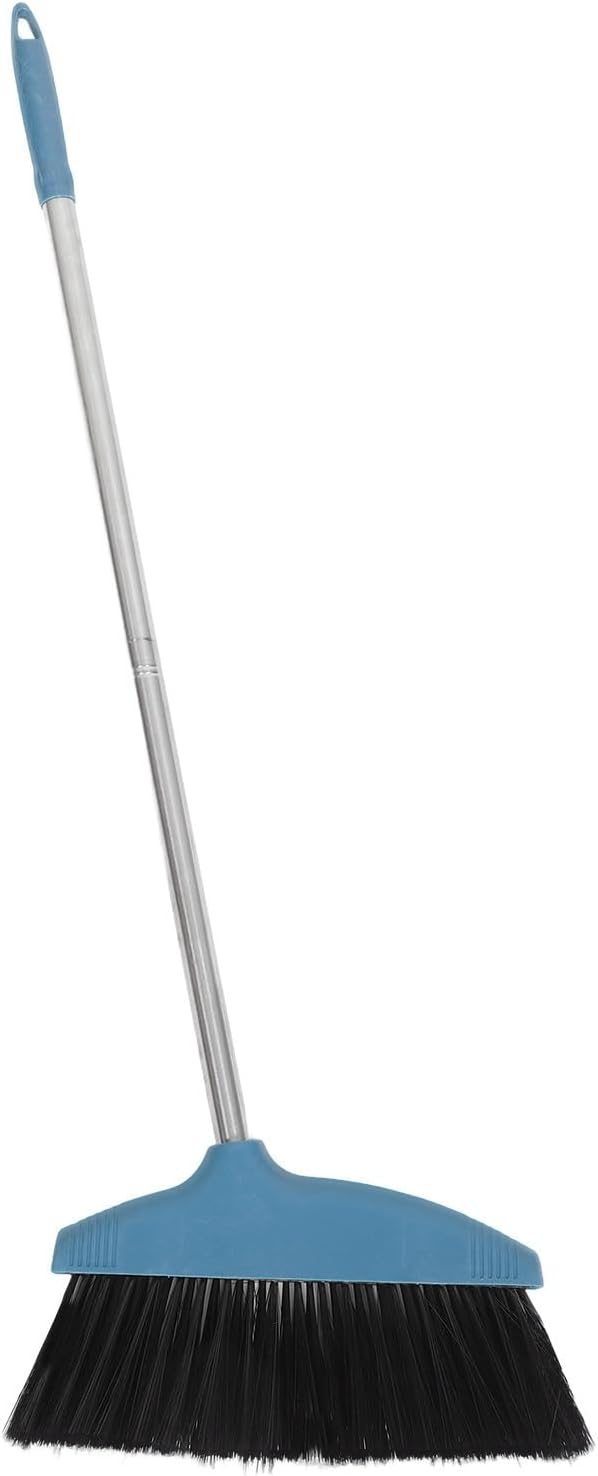 BESPORTBLE Soft Bristle Broom Dustpan Set Blue Floor Sweeping Broom Non-Stick by BESPORTBLE
