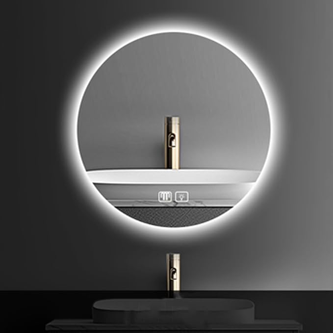 Bathroom Mirror with LED Lights and Touch Sensor, Wall Mounted Mirror with by YUGXTH