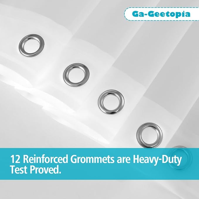 Ga-Geetopia Holographic 3D EVA Shower Curtain Liner Circle, 72x72 Premium Medium Weight Clear Plastic Bathroom Shower Curtain with Rustproof Metal Grommets for Shower Stall, Bathtubs