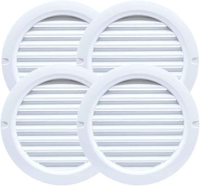 VENTS-US - 4" White Round Plastic Vent Cover - Compatible with 4 Inch Diameter - Image 2