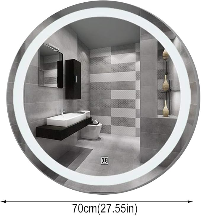 Bathroom Mirrors Round Waterproof Illuminated LED Wall Makeup Mirrors - Image 3