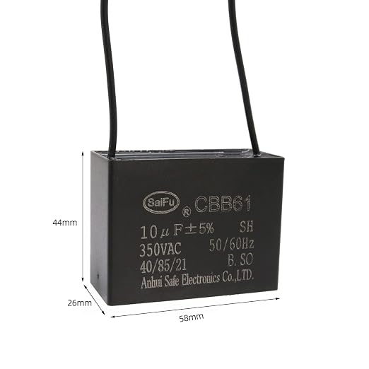 CBB61 Capacitor 10uf 350V AC Ceiling Fan 2 Wire 50/60Hz - Image 2