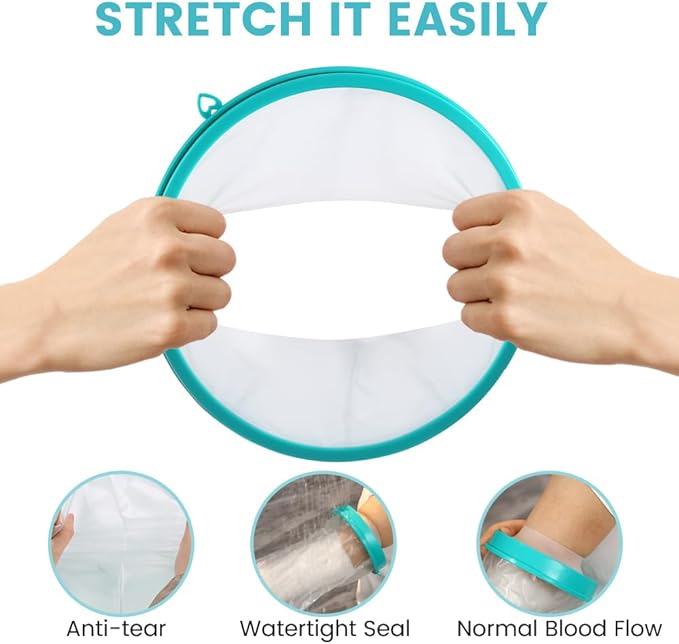 Cast Covers for Shower Arm, Waterproof Cast Cover, Cast Cover for Swimming, Cast Protector for Shower Adult, Elbow, Hand, Elbow, Upper Arm (Diameter - 7.9") Extra Long
