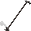 15 Inch Extra Long Adjustable Shower Head Extension Arm With Locking Set Screw, Singing Rain Brass Angle Height Adjustable, Easy To Install, G1/2 Universal Connector Compatible (Oil Rubber Bronze)