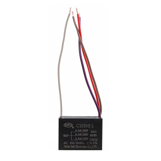CBB61 Capacitor 3.5uf+4uf+2.5uf 250V AC Ceiling Fan 4 Wire 50/60Hz by AKZYTUE