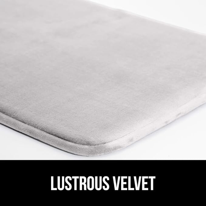 GORILLA GRIP Thick Memory Foam Toilet Rug for Bathroom, U Shaped Washable, Soft Absorbent Velvet Topside Floor Mats, Machine Wash, Cushioned Luxury Rugs for Bath Room, 22.5 x 19.5 Light Gray