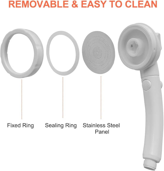 CAMPLUX Hand Held Showerhead with 5 FT Hose, Portable Spray Shower Head, High Pressure Shower Head with ON/Off Switch