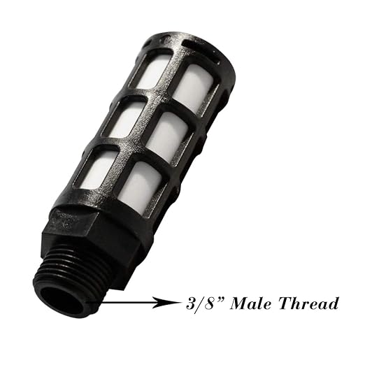Quickun Plastic Exhaust Air Silencer, 3/8" Air Line Pneumatic Muffler Black Air - Image 2