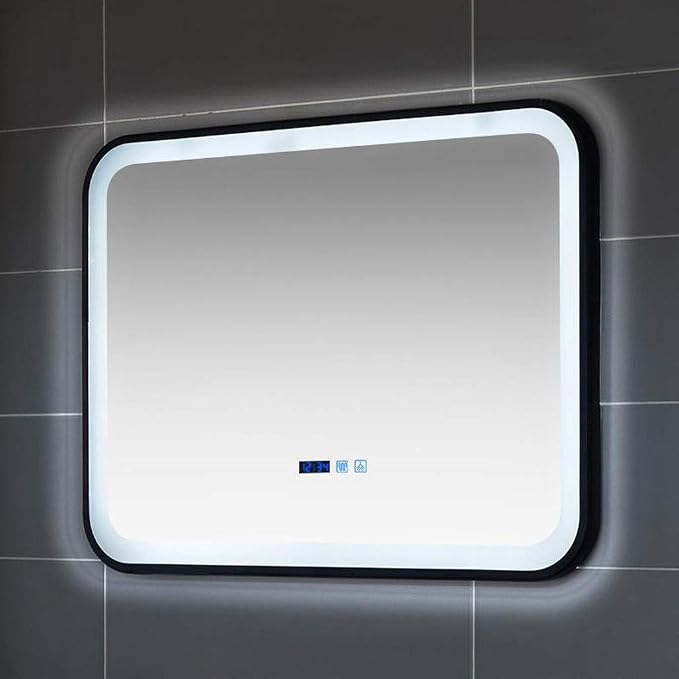 Bathroom Mirror with LED Light and Demister Pad Wall Mounted Mirror Makeup - Image 3