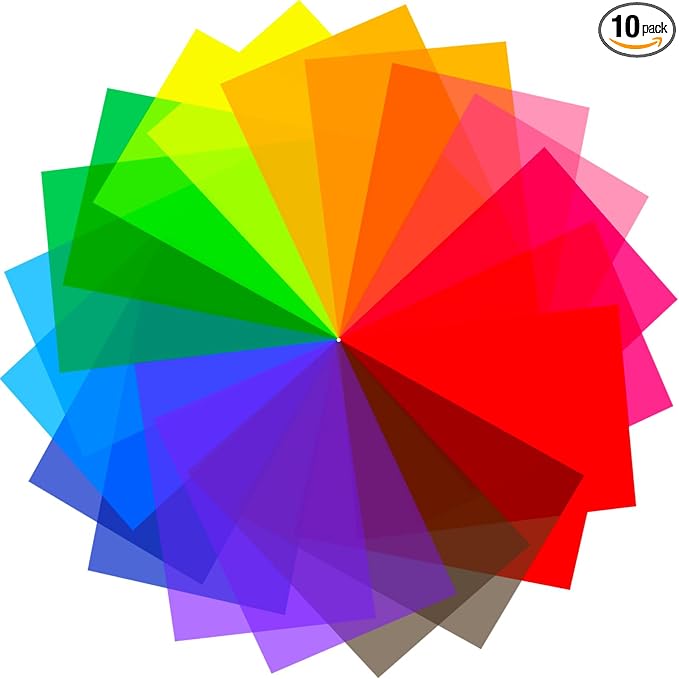 20 Pack Gel Light Filter Color Correction Colored Overlays Transparent Color by SouilGoal