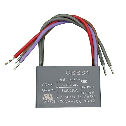 Ceiling Fan Capacitor 4.5uF + 5uF + 6uF 5-Wire 250V/250V CBB61 | by Unknown