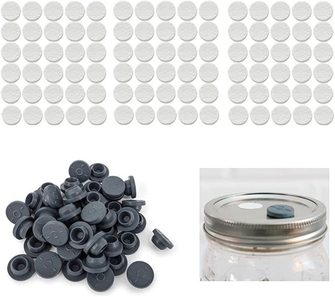 100PCS Self Healing Injection Ports and 120PCS Synthetic Filter Stickers by NRAMOOS