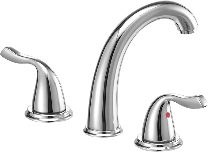 VEVOR Roman Tub Faucet, 3 Hole Waterfall Bathtub Faucet, Bath Tubs Faucets Set with 2 Handles, Deck Mount Bath Tub Faucets Set for Pet Washing, Adult Bathing, Chrome, High Arc Spout