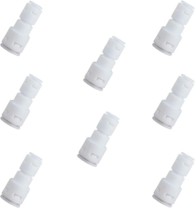 Reducing Straight RO Water Filter Union Connector, NSF Certified Plastic Push by ESHIONG