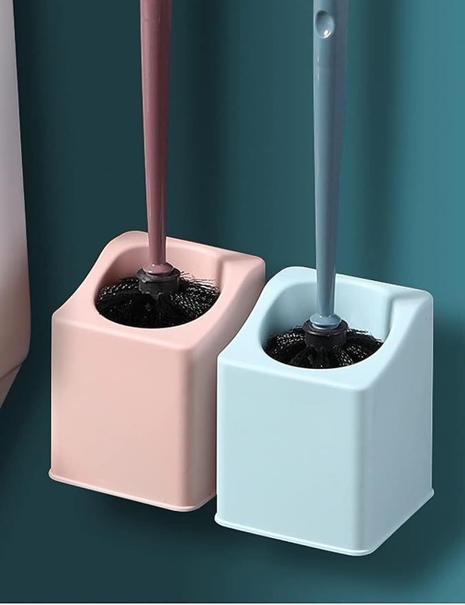 Toilet Scrubber Soft Hair Wall Mount Toilet Brush and Holder, Long Handle - Image 3