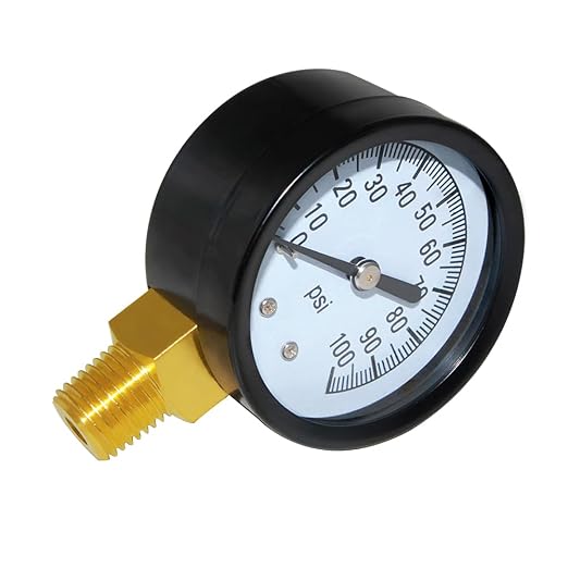 Joywayus Pressure Gauge 0 to 100 PSI Brass 1/4" Male NPT Thread Lower Mount - Image 6