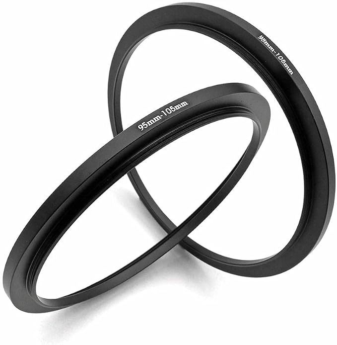 Metal Step Up Ring, 95mm to 105mm 95-105mm Step Rings 2 Pieces Step-Up Lens - Image 2