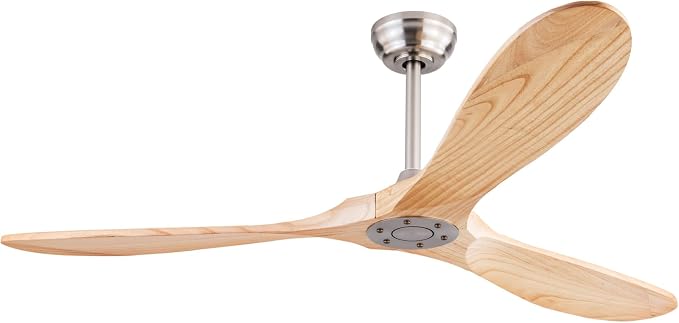 QUTWOB 60" Wood Ceiling Fan No Lights by QUTWOB