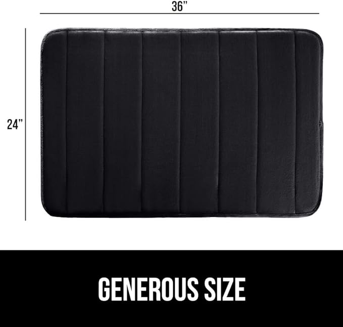 GORILLA GRIP Memory Foam Bath Mat, Soft Absorbent US Designed Bathroom Rug, Gripping Dots Machine Washable Bathmat, Cushioned Floor Mats, Shower Sink Rugs Room Décor Accessories, 36x24 Black