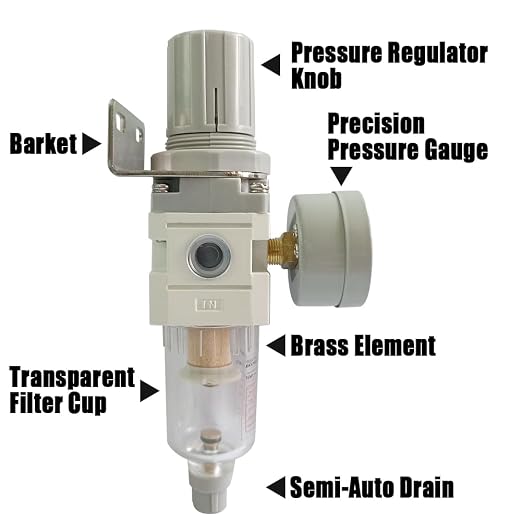 1/4" NPT Air Filter Pressure Regulator Combo Water Separator - Image 4