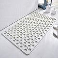 Casa and Beyond Shower Mat,Non Slip Bath Mat and Shower Mat with Suction Cups and Drain Holes,Bathroom Mat Easy to Clean Soft Machine Washable,Bathtub Mat Easy Dry&Cut (White,17" x 30"(Rectangular))