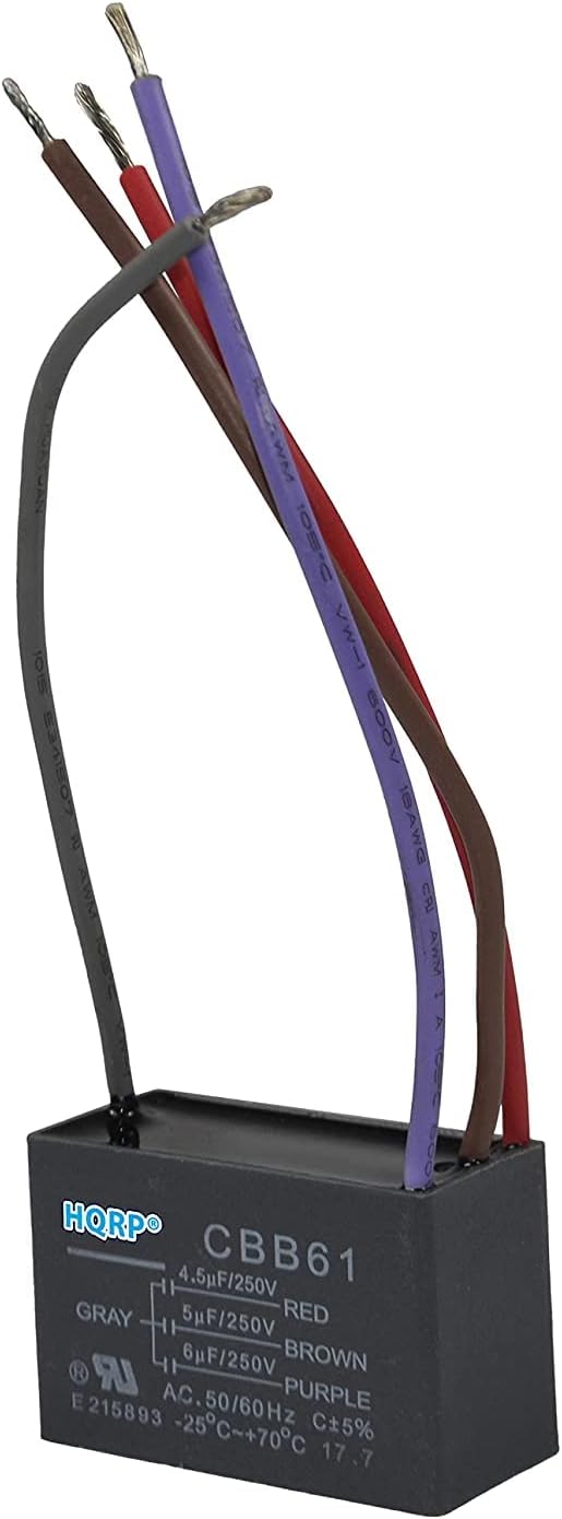 HQRP Capacitor Compatible with Hampton Bay Ceiling Fan 4.5uf+5uf+6uf 4-Wire - Image 3