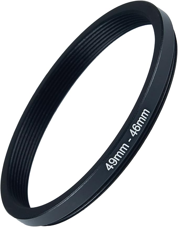 49mm to 46mm Step Up Ring Filter Adapter Black Metal Step up Adapter Rings by Unknown