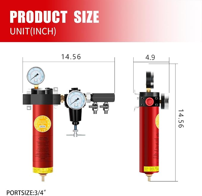 NANPU Z-R Air Filter Regultor– Sintered Filter, 3/4" NPT Inlet, 1/4" NPT Outlet - Image 3