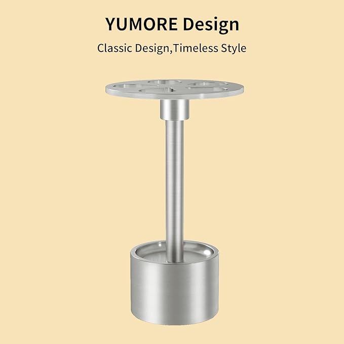 YUMORE Toothbrush Holder Stand Stainless Steel Tooth Brush Holder Bathroom Countertop Organizer Storage (Brushed Nickel)