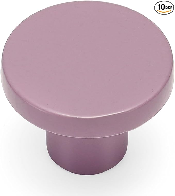 Ravinte 10 Pack Cabinet Knobs Purple Kitchen Cabinet Knobs Round Dresser Drawer Pulls Closet Door Pulls 1-1/5 Inch