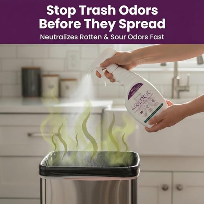 Dual-Action Odor Eliminator Spray 32 Fl Oz, Plant-Based Instant Knockdown & Enzymatic Deodorizer for Home, Neutralizes 16 Odor Sources, Bleach-Free, Fabric & Surface Safe, Lavender Lemon