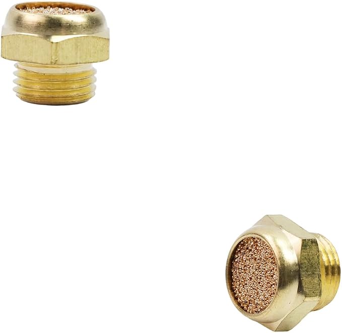 G1/8 Generator Silencer, Flat Type, Brass Pneumatic Exhaust Muffler, Sintered - Image 4