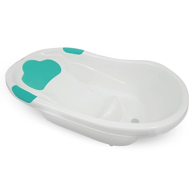 Lulyboo Baby Bath tub with Head Cushion, Bath Tub for Newborn and Toddlers, Ages 0-18 Months, Comfortable & Easy to Clean, Machine Washable Sling, Spacious for Toddlers, Ideal Baby Shower Gift