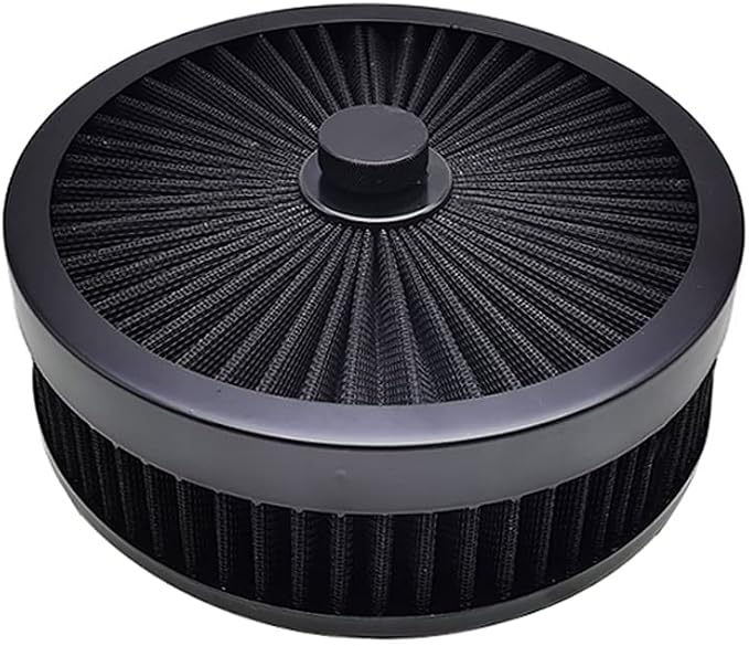 X-AVION Full Flow Round 9''X2'' Air Filter Assembly Kit Black Washable and - Image 4