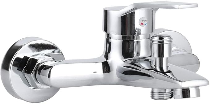 GLOGLOW G1/2in Thread Copper Shower Faucet, Wall Mounted Triple Mixer Tap with Single Lever Design, Electroplated Mirror Surface for Bathroom Bathtub